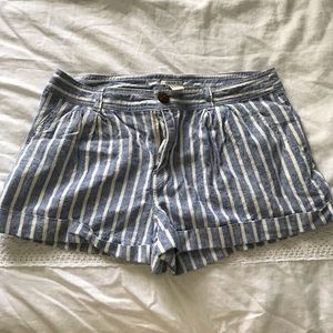 Forever 21 light blue and white striped shorts